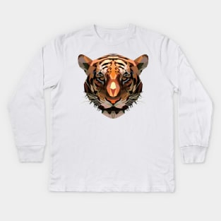 Vector illustration of tiger head mascot Kids Long Sleeve T-Shirt